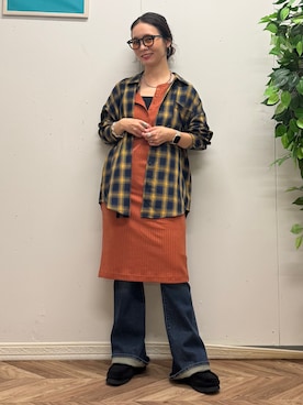 「SOMETHING（サムシング）のアイテム」を使った、いのうえまいさん（レディース・158cm）の秋コーディネート