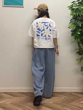 「BACK NUMBER（バックナンバー）のアイテム（帽子）」を使った、いのうえまいさん（レディース・158cm）の夏コーディネート