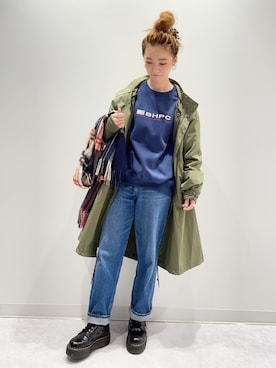 「BACK NUMBER（バックナンバー）のアイテム（モッズコート）」を使った、y...maiさん（レディース・157cm）の冬コーディネート