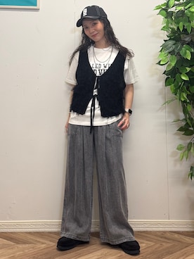 「BACK NUMBER（バックナンバー）のアイテム（帽子）」を使った、いのうえまいさん（レディース・158cm）の夏コーディネート