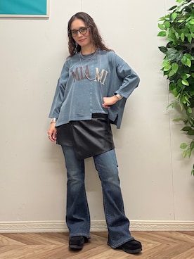 「SOMETHING（サムシング）のアイテム（パンツ）」を使った、いのうえまいさん（レディース・158cm）の秋コーディネート