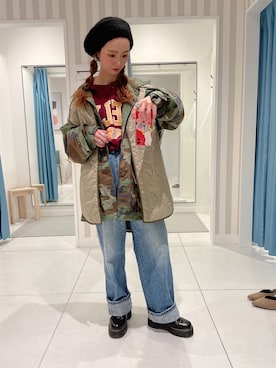 「H&M（エイチ・アンド・エム）のアイテム（ジャケット/アウター）」を使った、y...maiさん（レディース・157cm）の秋コーディネート