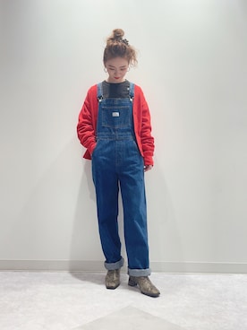 「Levi's（リーバイス）のアイテム（サロペット/オーバーオール）」を使った、y...maiさん（レディース・157cm）の冬コーディネート