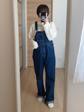 「FRAMeWORK（フレームワーク）のアイテム（オールインワン・サロペット）」を使った、t  i c aさん（レディース・153cm）の春コーディネート