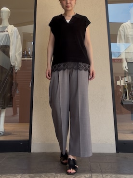 「ITEMS URBANRESEARCH（アイテムズ アーバンリサーチ）のアイテム（ニット/セーター）」を使った、まなかさん（レディース・164cm）の春コーディネート