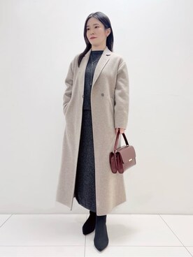 「UNTITLED（アンタイトル）の【セットアップ可/ゆったり】ウール混ラメニット（ニット/セーター、グレー系）」を使った、ukiさん（レディース）の冬コーディネート