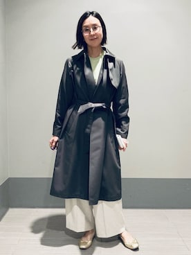 「DRESSTERIOR（ドレステリア）の【ウォッシャブル/美シルエット】ライト トレンチコート（トレンチコート、グレー系）」を使った、Furuさん（レディース・164cm）の春コーディネート