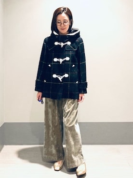 「アイテム（ダッフルコート）」を使った、Furuさん（レディース・164cm）の秋コーディネート