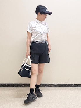 「アイテム（サンバイザー）」を使った、kimaさん（レディース・158cm）の春コーディネート