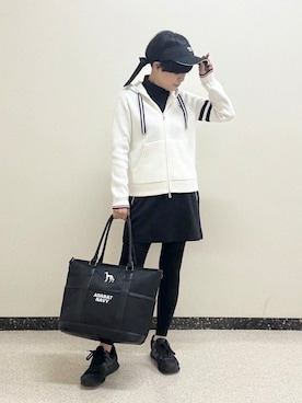 「アイテム（サンバイザー）」を使った、kimaさん（レディース・158cm）の秋コーディネート