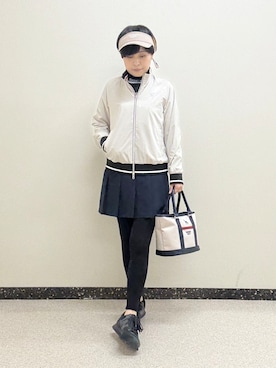 「アイテム（サンバイザー）」を使った、kimaさん（レディース・158cm）の秋コーディネート