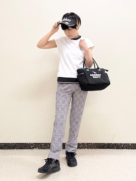 「アイテム（サンバイザー）」を使った、kimaさん（レディース・158cm）の夏コーディネート