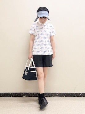 「アイテム（サンバイザー）」を使った、kimaさん（レディース・158cm）の春コーディネート