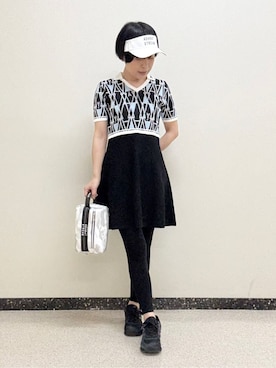 「アイテム（サンバイザー）」を使った、kimaさん（レディース・158cm）の冬コーディネート