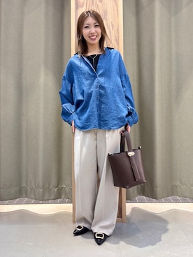 「THE SHOP TK （ザ ショップ ティーケー ）のアイテム（ショルダーバッグ）」を使った、HaNeさん（レディース・157cm）の春コーディネート