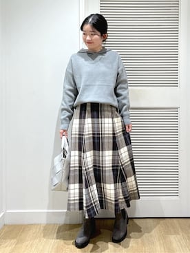 「Dessin（デッサン）の【軽量・2WAY】メッシュトート（トートバッグ、シルバー系）」を使った、Harunaさん（レディース・160cm）の冬コーディネート