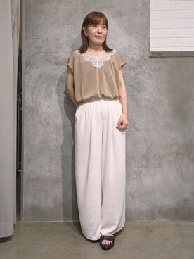 「THE SHOP TK （ザ ショップ ティーケー ）のアイテム（ニット/セーター）」を使った、E.Yさん（レディース・153cm）の夏コーディネート