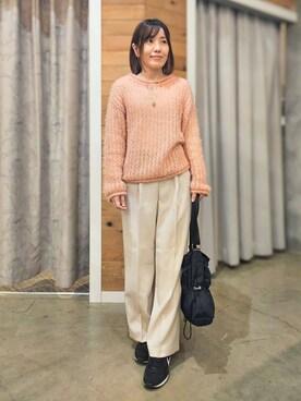 「THE SHOP TK （ザ ショップ ティーケー ）のアイテム（トートバッグ）」を使った、E.Yさん（レディース・153cm）の冬コーディネート