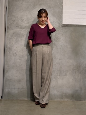 「THE SHOP TK （ザ ショップ ティーケー ）のアイテム（ニット/セーター）」を使った、E.Yさん（レディース・153cm）の秋コーディネート