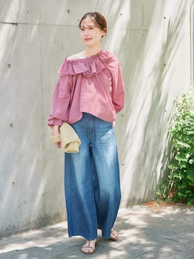 「CONTROL FREAK / CTFK（コントロールフリーク）のアイテム（ショルダーバッグ）」を使った、Kamiyaさん（レディース・164cm）の夏コーディネート