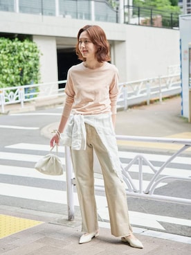 「Levi's（リーバイス）の《追加》Levi’s/リーバイス SLOBE別注 501'90s デニムパンツ（デニムパンツ、ベージュ系）」を使った、Kamiyaさん（レディース・164cm）の春コーディネート