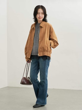 「Healthy denim（ヘルシーデニム）のアイテム（デニムパンツ）」を使った、Kamiyaさん（レディース・164cm）の秋コーディネート