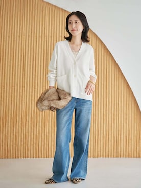 「Healthy denim（ヘルシーデニム）のアイテム（デニムパンツ）」を使った、Kamiyaさん（レディース・164cm）の秋コーディネート