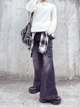 「アイテム（カーゴパンツ）」を使った、fnmiiさん（メンズ・170cm・20代）の秋コーディネート