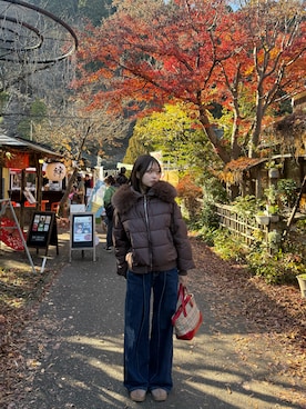 「INTER FACTORY（インターファクトリー）のアイテム（パンツ）」を使った、miyuさん（レディース・160cm）の冬コーディネート