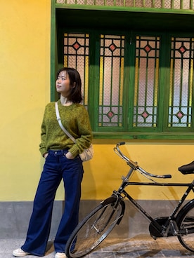 「アイテム（スニーカー）」を使った、mirizさん（レディース・172cm・30代）の冬コーディネート