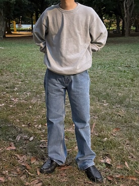 「アイテム（スリッポン）」を使った、stylingrecさん（メンズ・158cm）の秋コーディネート