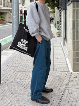 「アイテム（スリッポン）」を使った、stylingrecさん（メンズ・158cm）の秋コーディネート