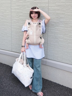 「ete（エテ）のアイテム」を使った、ShioRiさん（レディース・155cm）の夏コーディネート
