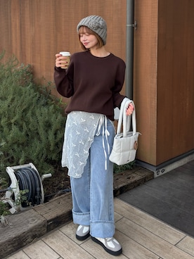 「ete（エテ）のアイテム」を使った、ShioRiさん（レディース・155cm）の冬コーディネート