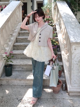 「DHOLIC（ディーホリック）のアイテム」を使った、ShioRiさん（レディース・155cm）の夏コーディネート