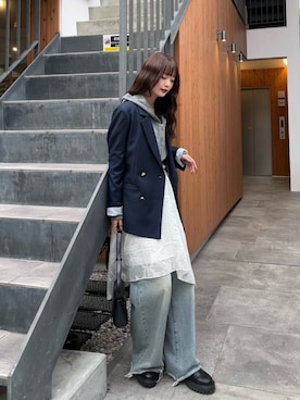 「mystic（ミスティック）のアイテム（パーカー）」を使った、五島百花さん（レディース・162cm）の冬コーディネート