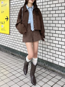 五島百花さん(レディース・162cm)の冬コーディネート