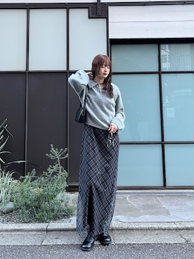 五島百花さん(レディース・162cm)の冬コーディネート