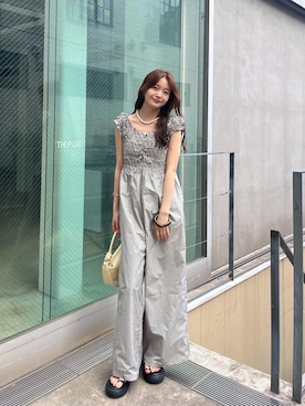 「mystic（ミスティック）のアイテム（オールインワン・サロペット）」を使った、五島百花さん（レディース・162cm）の春コーディネート
