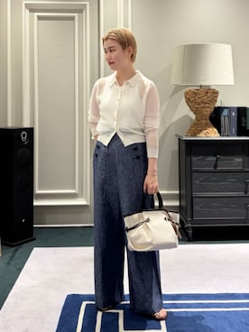 「MACPHEE（マカフィー）のアイテム（パンツ）」を使った、Inoue_TOMORROWLANDさん（レディース・162cm）の夏コーディネート