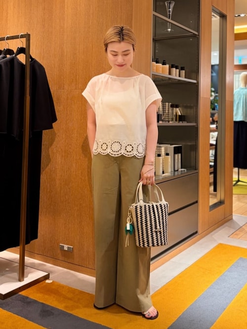 Ballsey（ボールジィ） ブラウス シャツ 半袖 エアリーメッシュ