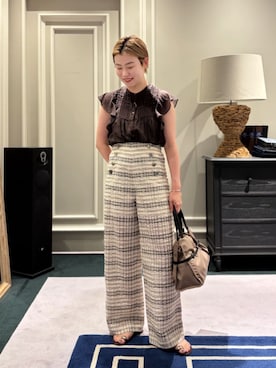 「MACPHEE（マカフィー）のアイテム（パンツ）」を使った、Inoue_TOMORROWLANDさん（レディース・162cm）の夏コーディネート