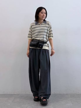 「PAGEBOY（ページボーイ）の≪S/M/Lの3サイズ展開≫ モードバックルスポサン（サンダル）」を使った、kabaさん（レディース・165cm）の秋コーディネート