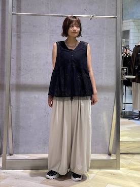 「LEPSIM（レプシィム）のステンレスロングアレンジネックレス　587102（ネックレス、シルバー系）」を使った、チヒロさん（レディース・162cm）の夏コーディネート