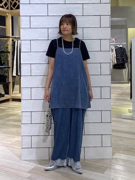 「LEPSIM（レプシィム）のステンレスロングアレンジネックレス　587102（ネックレス、シルバー系）」を使った、チヒロさん（レディース・162cm）の春コーディネート