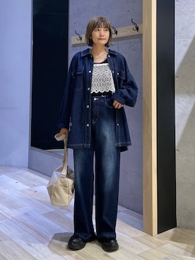「アイテム（その他トップス、ホワイト系）」を使った、チヒロさん（レディース・162cm）の夏コーディネート