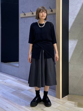 「LEPSIM（レプシィム）のアイテム（Tシャツ/カットソー）」を使った、チヒロさん（レディース・162cm）の夏コーディネート