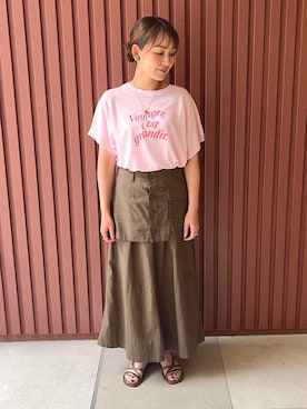 「IPANEMA（イパネマ）のアイテム（サンダル）」を使った、占部さん（レディース・165cm）の夏コーディネート