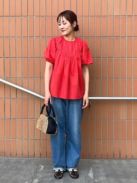 「TARANGO（タランゴ）のアイテム」を使った、占部さん（レディース・165cm）の春コーディネート