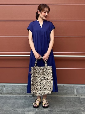 「BINDU（ビンドゥー）のアイテム」を使った、占部さん（レディース・165cm）の夏コーディネート